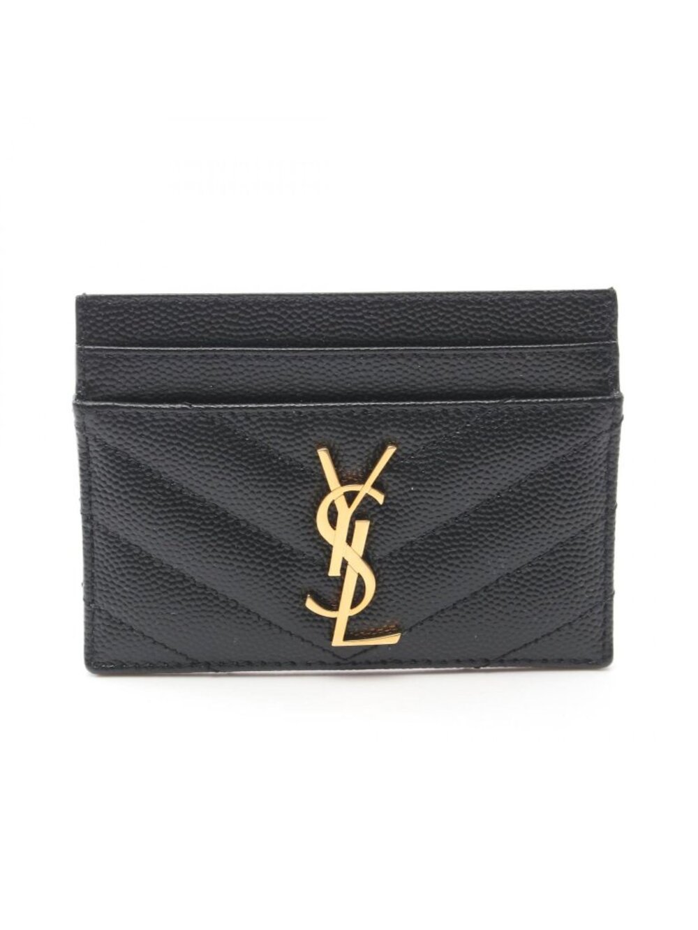 Saint Laurent Paris Card Case Quilted Leather